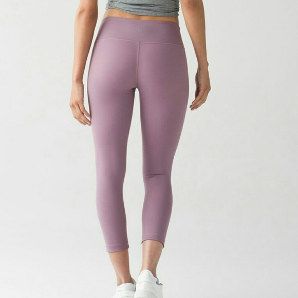 Sold! Lululemon Dusty Mauve Wunder Under Crop - Picture 3 of 6